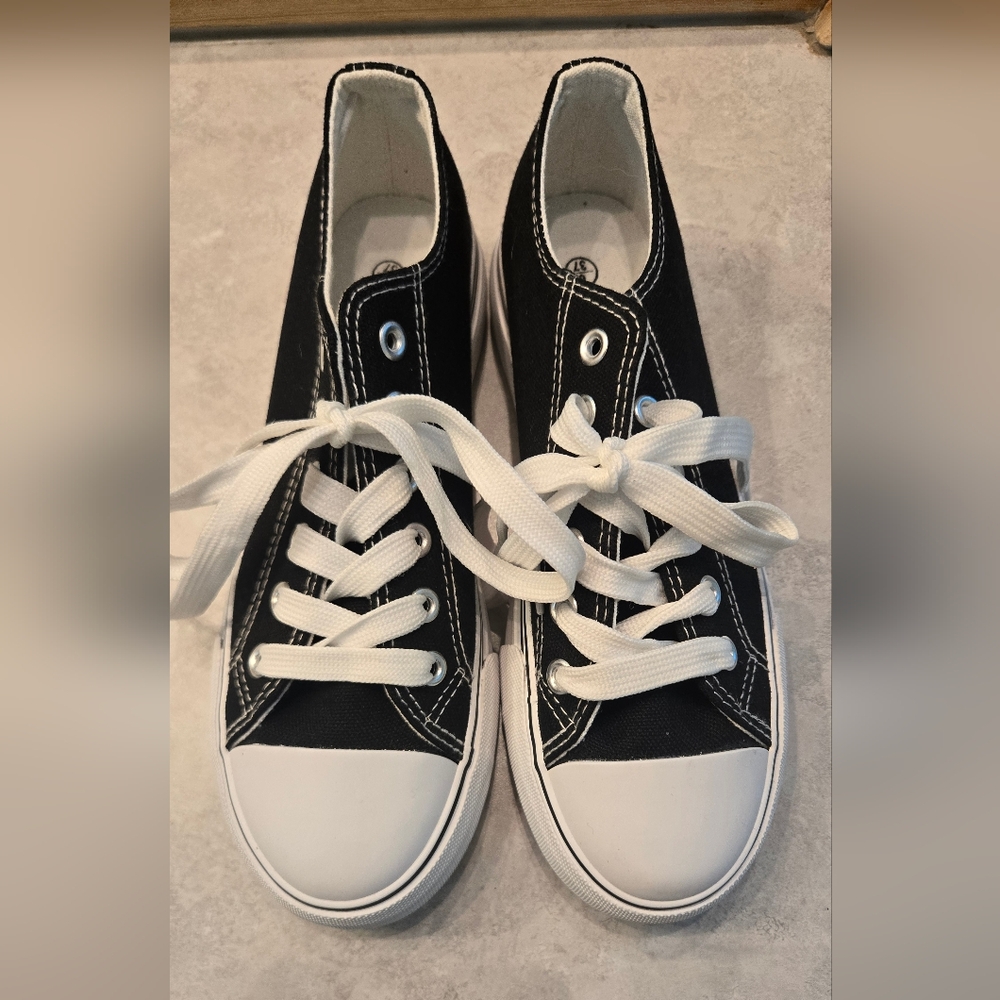 Black and White Canvas Sneakers